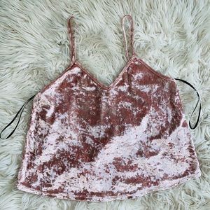 Forever 21 Velvet pink crop top